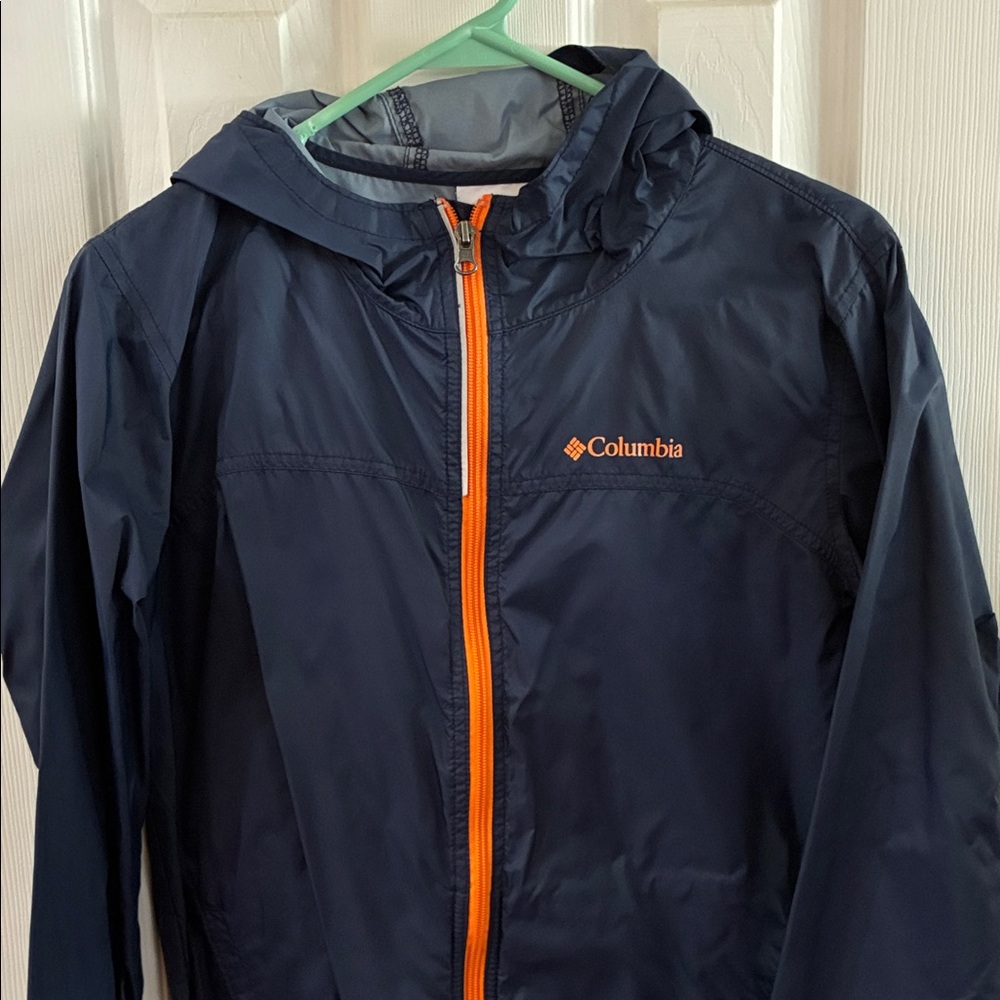 Columbia Kids' Navy Raincoat with Orange Accents